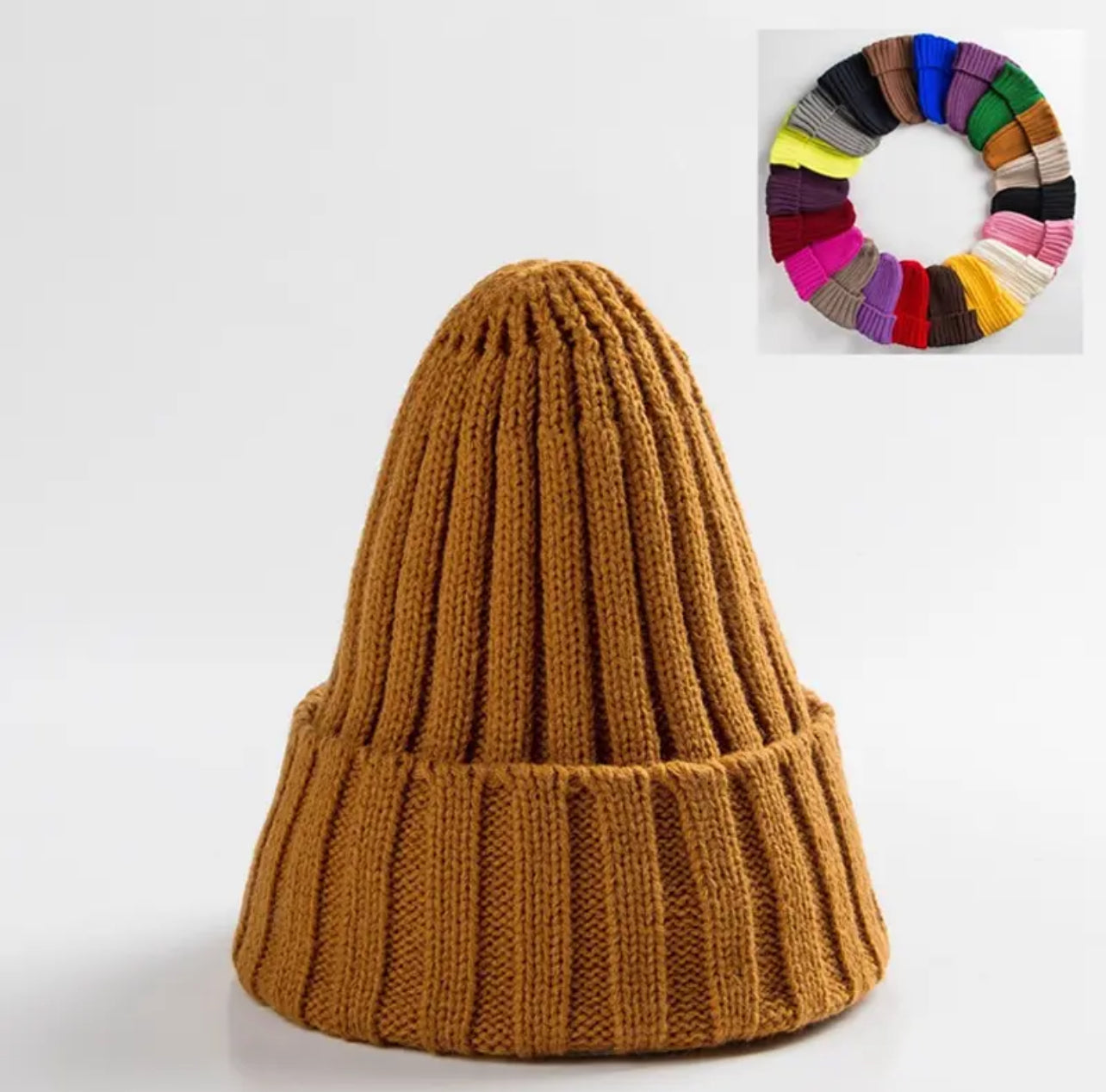 Bonnet unisexe marron camel