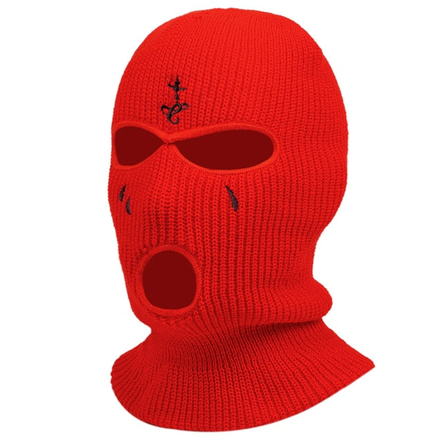 Cagoule Rouge Croix Larmes 3 trous
