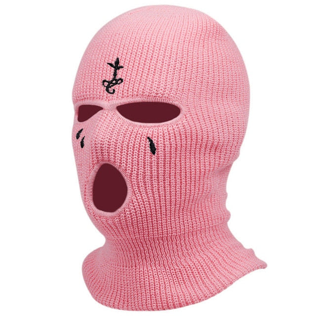 Cagoule Rose Croix Larmes 3 trous